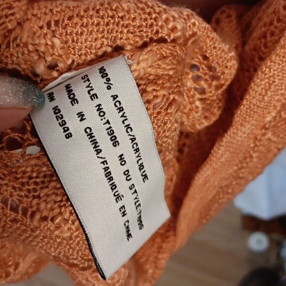 Tulle Crocheted Open Front Cardigan - Picture 4 of 9